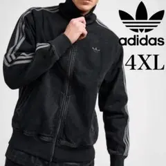 新品4XL⭐️adidasアディカラー デニムファイヤーバード トラックトップ 黒