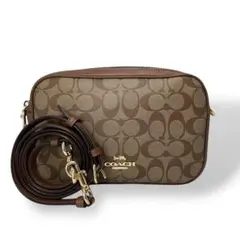 コーチ　ジェス　ショルダーバッグ　カメラバッグ　シグネチャー　ダブルファスナー