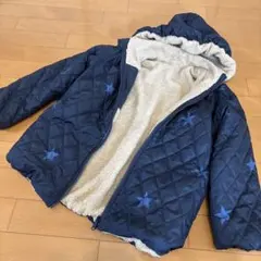 3can4on ネイビー星柄キルティングフリースジャケット１４０　２ウェイ