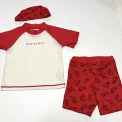 【USED品】ブランシェス　水着　110 帽子　ラッシュガー　パンツ　3点セット
