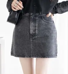WEGO デニム台形ミニスカート