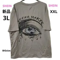 新品 3L 半袖 Tシャツ カーキ 大きいサイズ SHEIN トップス XXLのサムネイル