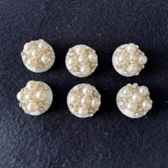 6個入 パールボタン新品　ビジューボタン
