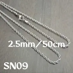 ALLステンレス製☆SN09☆2.5㎜/50cm☆ネックレス チェーン