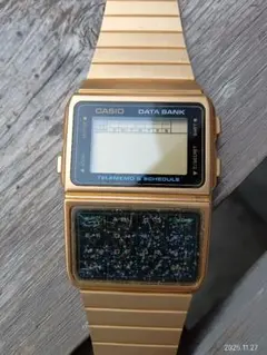 新品　CASIO DATA BANK ゴールド腕時計　電池切れ