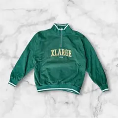 X-LARGE ハーフジップスウェット　グリーン