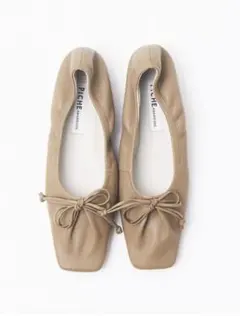 Au BANNISTER シャーリング スクエアトゥ バレエシューズ