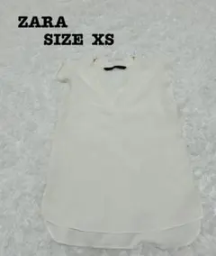 ザラウーマン ブラウス XS 白 Vネック フレンチスリーブ 綺麗め[670]のサムネイル