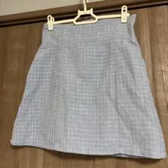 GRL ハイウエストツイードタイトミニスカート gc224 ブルー