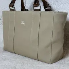 バーバリーブルーレーベル　トートバッグ キャンバス　ホースロゴ　刺繍　良品