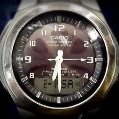 CASIO wave ceptor 電波ソーラー腕時計・充電・デジタル・稼働良好