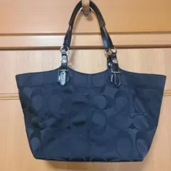 新品未使用◆ COACH シグネチャートートバッグ ブラック×パープル
