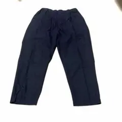 今だけ価格。スタジオクリップの濃紺綿リネン混履きやすいテーパードパンツ