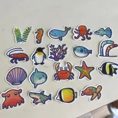 水族館 海の生き物 ステッカー シール 19枚