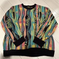 UNIVERD72 3Dニット セーター XL カラフル マルチカラー 総柄