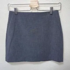 ユニクロ　グレー　チェック　ミニ　タイトスカート　シンプル　美脚　S