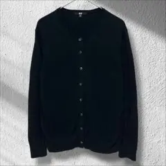 【ユニクロー】UVカットスーピマコットンクルーネックカーディガン 3XL 黒