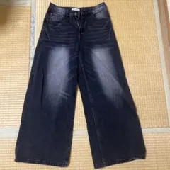 MENES ダークデニム ワイドパンツ