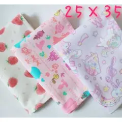 ハンドメイド ランチョンマット25×35女の子3枚セットゆめかわいちごユニコーン