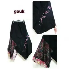 ◆gouk◆アシンメトリー和柄スカート◆のサムネイル