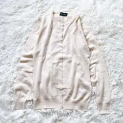 美品 Drawer ドゥロワー カシミヤ100 カーディガン L相当 アイボリー