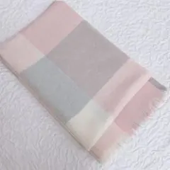 ピンク×グレーチェック柄　マフラー　ジルスチュアート