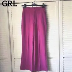 GRL グレイル　美脚スラックス　センタープレス フレアパンツ