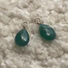 【最終値下げ】アガットピアスチャーム（グリーン）