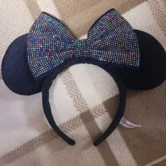 ミニーマウス風カチューシャ（ビーズ装飾）