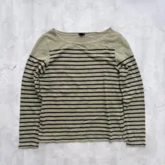 【J.Crew】カーキ×ブラックボーダー バスクシャツ XSサイズのサムネイル