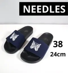 Needles サンダル パピヨン刺繍 ネイビー サイズ40 Needles サンダル パピヨン刺繍 ネイビー サイズ40 - メルカリ