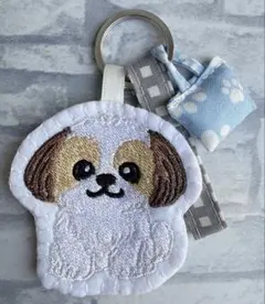 ハンドメイド 刺繍 ペキニーズ 犬 うちの子 バッグキーホルダー - メルカリ