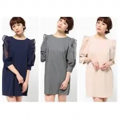 ダブルシフォンショルダーワンピース