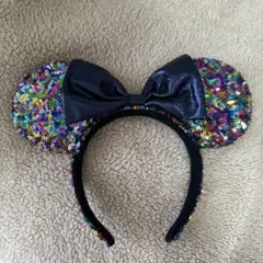 ミッキー耳カチューシャ（カラフルスパンコール）