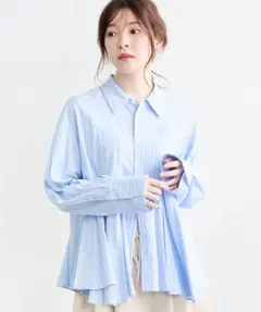 美品】FUDGEコラボ 4WAYストライプボリューム袖ブラウス UMI - メルカリ