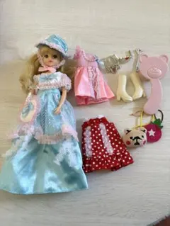 リカちゃん人形 水色とピンクのドレス セット