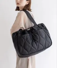 【VitaFelice】フロントポケット2typeトートバッグ　ブラック