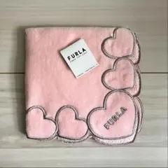 フルラ タオルハンカチ ハート ピンク