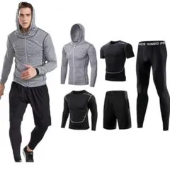 大特価⭐️メンズ トレーニングウェア 5点セット スポーツウェア 吸汗速乾 ９号