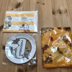 スヌーピー3点お買い得♫お正月プレート2022年　ブランケット　手ぬぐいアオキ