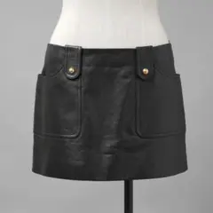 CELINE 美品 23AW ラムレザー ミニスカートsize 38のサムネイル