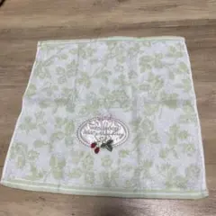 花柄刺繍 コットンタオルハンカチ