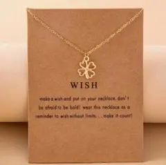 ハート　四つ葉　クローバー　ネックレス　ゴールド　シンプル　プレゼント