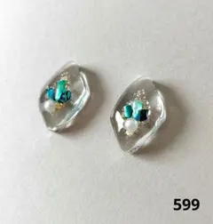 [599]ハンドメイド　レジン　樹脂イヤリング