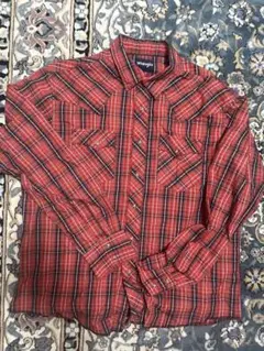 Wrangler 赤 チェック柄 長袖シャツ XL