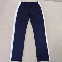 Puma ネイビー サイドストライプ ジャージパンツ