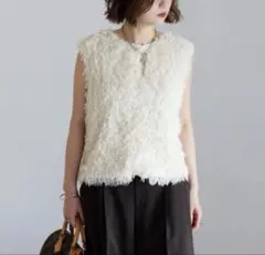 【新品・タグ付】フリンジ前後2WAYベスト/BONJOUR SAGAN