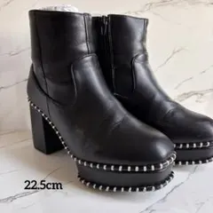 GRL ブーツ　22.5cm 黒　刺繍デザイン　マウジー風デザイン