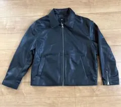 極美品】H&M フェイクレザージャケット XL 黒 ボックスシルエット 襟付のサムネイル