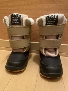 IFME ファー付きブーツ ベージュ/ブラック